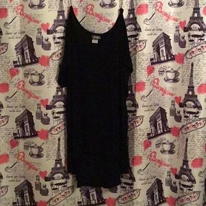 Loose fitting black shirt